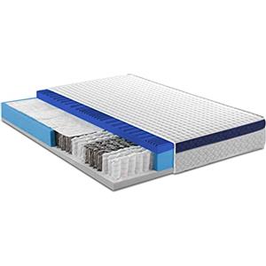 Baldiflex Materasso Una Piazza e Mezza Molle & Memory 5 cm Tago, con Fascia Full Air Sfoderabile e Lavabile a 9 Zone 120x200x26 cm