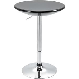 HOMCOM Tavolo Rotondo da Bar con Piano Girevole, Altezza Regolabile con Leva a Gas e Base in Acciaio, Φ61x76-97cm, Nero