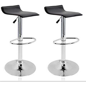 FRANKYSTAR Coppia di 2 Sgabelli da Pub Bar Cucina in Ecopelle Imbottita Modello Grazian (Nero)