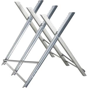 DURHAND Cavalletto Taglialegna Pieghevole Triangolare ad Altezza Ergonomica con Denti Seghettati, Cavalletto per Legna in Metallo, 83x83x79 cm, Argento