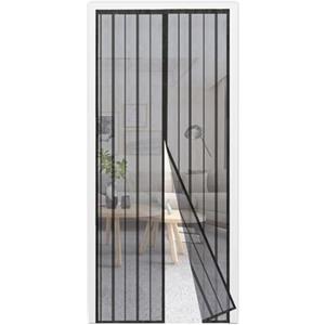 Sekey 110x210 cm Zanzariera Magnetica per Porta, anti Insetti, per Legno, Ferro, Porte in Alluminio, Facile da Installare, Non è Necessario Praticare Fori, Apertura e Chiusura Silenziosa, Nero