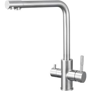 Sofetiy Rubinetto Cucina 3 Vie per Depuratore, Rubinetto Lavello Cucina Con 2 Leve, Miscelatore Cucina con Acqua Calda, Fredda e Acqua Purificata, Miscelatore 3 Vie Acciaio Inossidabile Spazzolato