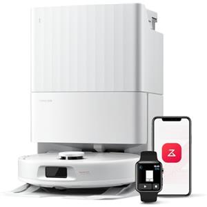 roborock QV 35A Robot Aspirapolvere, Antigroviglio, 8000Pa, Panno Sollevabile, Autolavaggio, Asciugatura ad Aria, Stazione Tutto in Uno, Evitare gli Ostacoli, Strategie di Pulizia dei Tappeti, Bianco