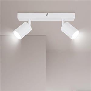 Ketom Lampada Faretti da Soffitto Orientabili, GU10 Faretti LED da Soffitto Bianco, Moderna Plafoniera LED Faretti 2 Luce, Faretto da Parete Interno per Barra, Cameretta, Cucina, Senza Lampadina