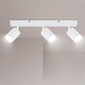 Ketom Lampada Faretti da Soffitto Orientabili, GU10 Faretti LED da Soffitto Bianco, Moderna Plafoniera LED Faretti 3 Luce, Faretto da Parete Interno per Barra, Cameretta, Cucina, Senza Lampadina