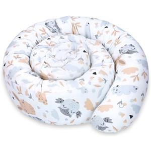 Totsy Baby Cuscino per dormire laterale e per il corpo 400 cm - Cotone Cuscino lungo Decorazione per cameretta bambina e bambino Oeko-Tex Gufi