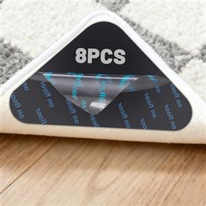AMFUN Tappeto Gripper, 8 pinze Antiscivolo e Riutilizzabili Tappeto Gripper, Anti-Arriccia Moquette Fissa Angoli, per tappeti bifacciali su Pavimenti Legno e Piastrelle (Triangle)