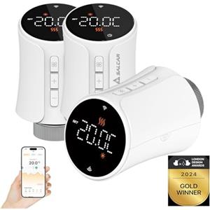SALCAR Smart Termostato per Radiatore TRV706W Set da 3, WiFi Termostato Compatibile con Amazon Alexa e Google Home, Programmabile Termostato per Riscaldamento Tuya, Termostato Intelligente per