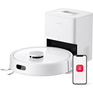 roborock Q7 L5+ Robot Aspirapolvere con Stazione Svuotamento Automatico, 8.000 Pa, Quantità d'acqua Regolabile per il Lavaggio, Doppio Anti-groviglio, Auto Boost sui Tappeti, Bianco