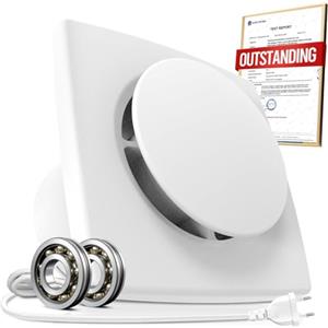 BUMSOU Aspiratore Bagno 100mm, Estrattore Aria Silenzioso e Potente Migliorato, 130m³/h Ventola Aspirazione, IPX4, Risparmio Energetico, Ideale Ventilatore per Bagno, Cucina, Garage, Cantina