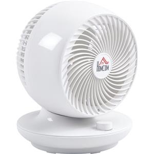 HOMCOM Ventilatore da Tavolo a 3 Velocità, Ventilatore Portatile con Oscillazione di 70° e Inclinazione di 90°, per Casa e Ufficio, Bianco e Nero