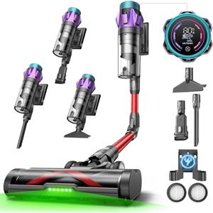 Ultenic U18 Pro Aspirapolvere Senza Fili 55Kpa/80Min, Scopa Elettrica Senza Fili Potente a Controllo Autonomia di Precisione, Tubo Pieghevole per Pulizia Sotto, Ricaricabile a Parete per Peli Animali