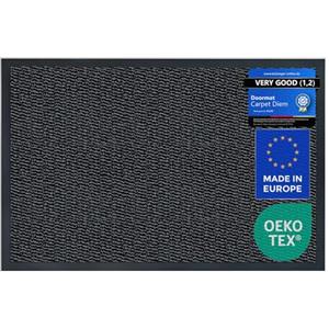 Carpet Diem Zerbino 40 x 60 cm - Tappeto ingresso antisporco - Interno ed Zerbino da Esterno, Tappetino antiscivolo per Porta, Tappeto antisporco per Porta d Ingresso - Nero-antracite