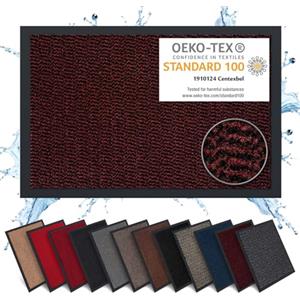 Carpet Diem Zerbino 40 x 60 cm - Tappeto ingresso antisporco - Interno ed Zerbino da Esterno, Tappetino antiscivolo per Porta, Tappeto antisporco per Porta d Ingresso - Rosso-nero