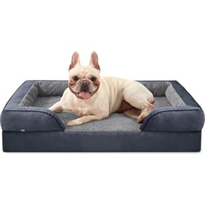 JOEJOY Cuccia Cane Interno Taglia Media, Cuscino Cane Impermeabile Sfoderabile e Lavabile, struttura a nido d'ape con tre Lati Rialzati Ortopedico, Cuccia Divano per Cani, Grigio