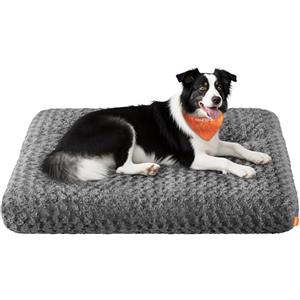 Feandrea Cuccia per Cani, Letto Cuscino per Cani di Grande Taglia, XL, Morbido Tappetino di Peluche, 110 x 73 cm, Imbottitura Soffice, Lavabile, Antiscivolo, Grigio Ardesia PGW293GN01