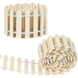 Aolso 2 Pezzi Recinzioni in Legno,Recinzione da Giardino per Casa Delle Bambole,Accessori Casa delle Bambole in Miniatura,Recinzione Decorativa a Micro Paesaggio,Regalo Giocattolo per Bambini-Legno