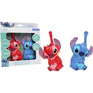 Lexibook, Disney Stitch, walkie-Talkie 3D di Stitch e Leroy, Portata di 500m, 2 canali di Comunicazione, Clip da Cintura, Blu/Rosso, TW18D