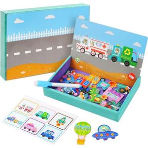 Aolso Puzzle Magnetico Giochi, Puzzle Educativi per il Trasporto Magnetico, Set da 1 Pezzo Gioco Educativo Magnetico, Apprendimento Motricità Fine e Immaginazione - Da 3 Anni in Su