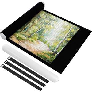 Ainiv Tappeto Puzzle 1500 Pz, Portatile Tappetino Feltro Antiscivolo Arrotolabile, Roll Mat Con Pompa Gonfiabile, Nero
