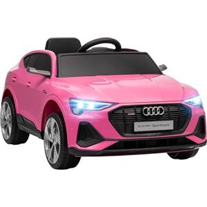 HOMCOM Macchina Elettrica per Bambini 12V Audi E-tron con Doppio Motore, Telecomando e Batteria Ricaricabile, Velocità 3-5km/h, Luci LED e Musica, Rosa