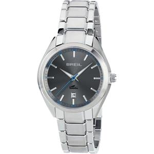 Breil, Collezione Manta City, Orologio Uomo in Acciaio Lucido, Movimento al Quarzo Miyota GM10, Quadrante Grigio Scuro, Luminous, Datario, Chiusura Déployante, Resistente all'Acqua, Cassa 40mm, Silver