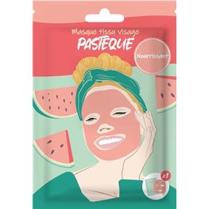 French Tendance Maschera in tessuto viso anguria, cura nutriente e idratante, cura espressa in 10 minuti, per pelle morbida e brillante, routine skincare viso e bellezza, francese trend