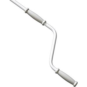 jarolift Eco Asta di Manovra per Tende da Sole, Maniglia Fissa in Plastica, Barra in Acciaio, Bianco Lucido, Lunghezza 130 cm