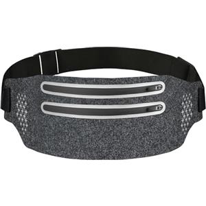 AOOSU Cintura Jogging per Sportivo, Cintura da Corsa per Donne e Uomini, Marsupio Running con Doppia Catena, per Escursioni, Fitness, Viaggi, Corsa, Pocking, Accessori, Cintura Elastica (Grigio)