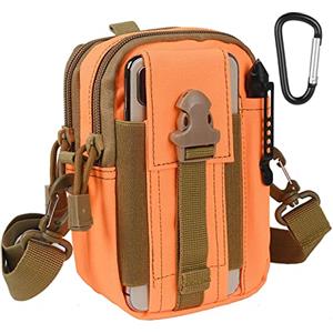 flintronic Tattico Marsupi, 1000D Nylo Marsupio Sportivo, Cintura Molle Marsupio Tattico, Tattica Militare Borsello per Campeggio Piccolo Strumento All'aperto Mobile Telefono(Con Moschettone)