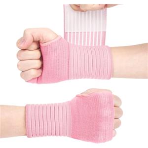 ACWOO Fascia da Polso 2 Pezzi, Supporto Polso Elastica Ambidestra, Tutore Tunnel Carpale, Palm Support per Dolori Articolari, Quotidiano, Frattura e Distorsione del Polso, sx e dx (Rosa)