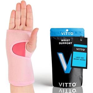 VITTO Tutore Polso - Polsiera per Sollievo dal Dolore per Tunnel Carpale, Slogature, Tendinite e Artrite (Rosa Destra, L/XL)