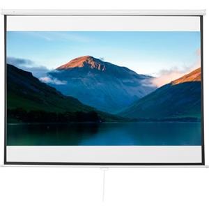 HOMCOM Telo per Proiettore da 100 Pollici Formato 4:3 ad Altezza Regolabile, Schermo da Proiezione in Tessuto e Metallo, 203x152 cm, Bianco