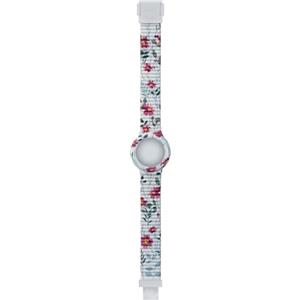 HIP HOP Cinturino Spring Fever, Cinturino Intercambiabile Orologio Donna per Cassa da 32 mm Colore Bianco cn Stampa Fiori di Campo Rosa in Silicone Morbido Resistente all'Acqua HBU0996