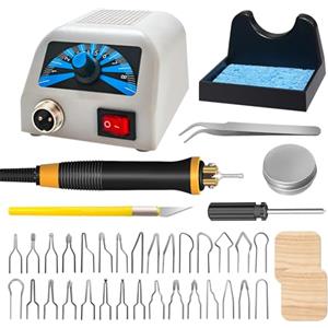 FIRElood LH20, set di attrezzi per bruciare il legno, pirografia, con macchina per pirografia, 30 punte di filo, penna per bruciare il legno, temperatura regolabile 250-700 ℃