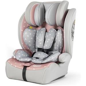 Tataway Seggiolino Auto Minnie Mouse I-SIZE R129. Alzabimbo per la sicurezza dei bambini con altezza da 76 a 150 cm. Poggiatesta regolabile e imbottitura extra.