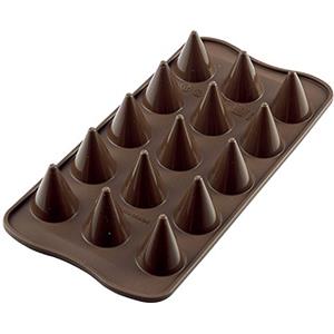 silikomart | SCG20 Stampo in Silicone per Cioccolatini CONO, Antiaderente, 15 Cioccolatini, Confezione da 1 Stampo per Dolci, Easy Choc, Ø 26 h 28 mm, Made in Italy