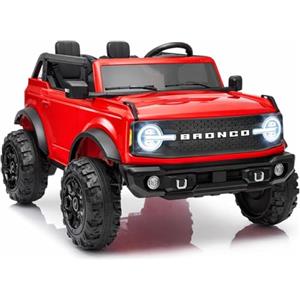 Mondial Toys Nuova Ford Bronco 24V Macchina Elettrica per Bambini 2 Posti con Telecomando - Maxi Fuoristrada con Ruote Off Road, Ammortizzatori, Bluetooth, Luci LED, Carico 60 kg Rosso