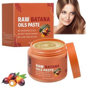 Nuvilo Pasta di olio di Batana 100% grezzo 100g, olio di Batana per crescita dei capelli, cura naturale profonda dei capelli & cuoio capelluto, balsamo nutriente riparatore, aggiunge lucentezza e rinforza