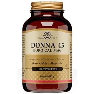 Solgar DONNA 45 BORO CAL MAG, 100 tavolette - Boro, Calcio e Magnesio - donna oltre i 40