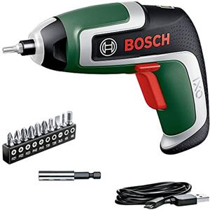 Bosch Cacciavite a batteria compatto IXO (7a generazione; 3,6 V; 2.0 Ah; 5.5 Nm; con cavo micro-USB; compatibile con attacchi della collezione IXO; avvita fino a 190 viti; contenitore per stivaggio)