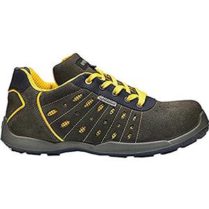 Base Protection Smash Scarpa Antinfortunistica, da Uomo e Donna, Grigio Scuro/Giallo, Taglie 45