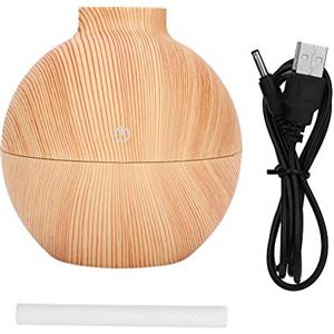 Pongnas Diffusori di oli essenziali, diffusore di aromi, umidificatore tavolo Mini LED USB Air, per camera letto, ufficio(Grano di legno chiaro)