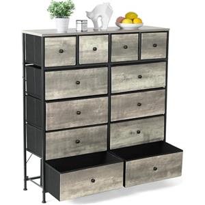 Clevich Cassettiera in tessuto, armadio per riporre, credenza per soggiorno con 12 cassetti per cucina, ufficio, ingresso e camera da letto