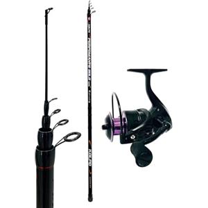 kolpo combo da pesca bolognese con canna 5 mt + mulinello con bobina in alluminio