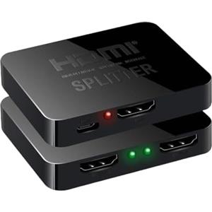 IVIVTOR HDMI Splitter 1 in 2 Out - Adattatore per doppio monitor 4K Supporto per duplicazione schermo TV 4K@30Hz 1080P@60Hz 3D con cavo di alimentazione USB per ufficio domestico, giochi e presentazioni