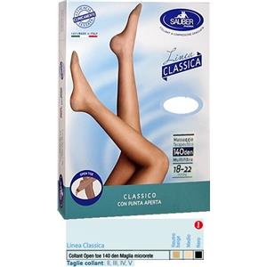 DESA PHARMA Sauber Collant Punta Aperta 140 Denari Maglia Microrete Nero Taglia 4 - Compressione Terapeutica
