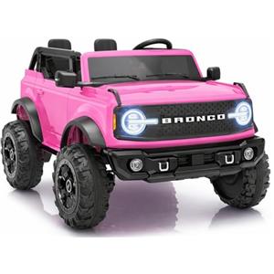 Mondial Toys Ford Bronco 24V Maxi Fuoristrada 2 Posti Auto Macchina Elettrica per Bambini Telecomando Porte Apribili Bluetooth Potenti Motori Carico 60 Kg Rosa
