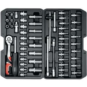 Yato YT-14501 Set Professionale di Bussole 56 Pezzi in Acciaio al Cromo Vanadio