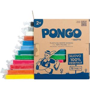 Giotto Pasta Pongo - Plastilina Vegetale Modellabile 350 gr - Conf. 12 Colori Assortiti